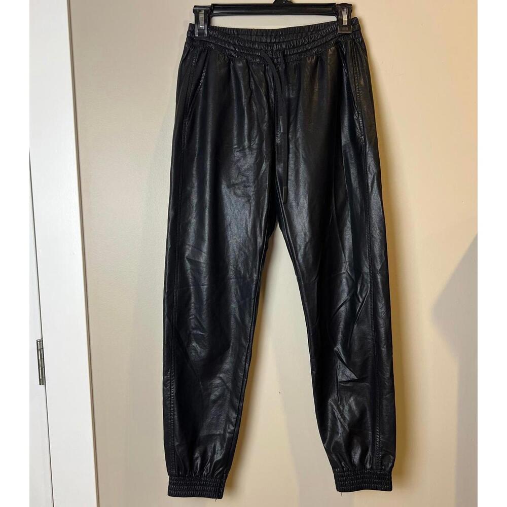 Zara Black Faux Leather Jogger Pants – Women’s XS
